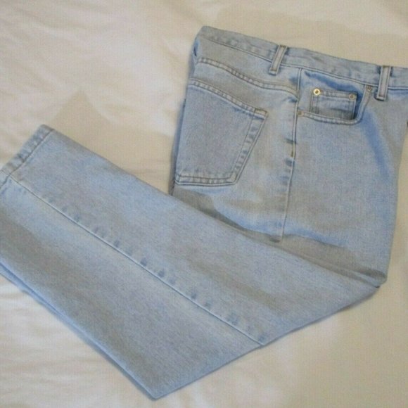 Vintage High Waist Cropped Jeans sz 4 100% Cotton Faded Blue - Picture 8 of 10